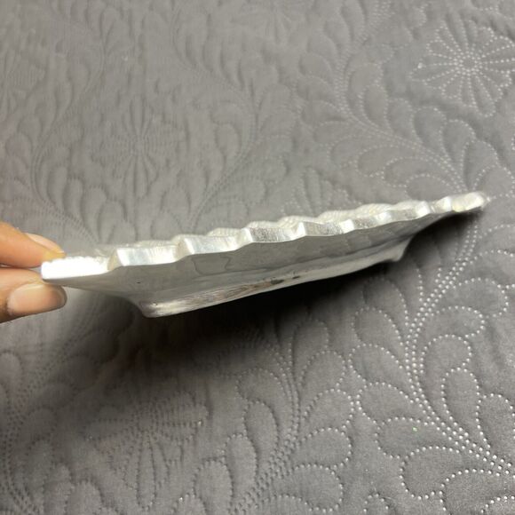 Holland Boone Polished Pewter Christmas Tree Tray Small Lead Free Holiday Silver - Picture 5 of 6